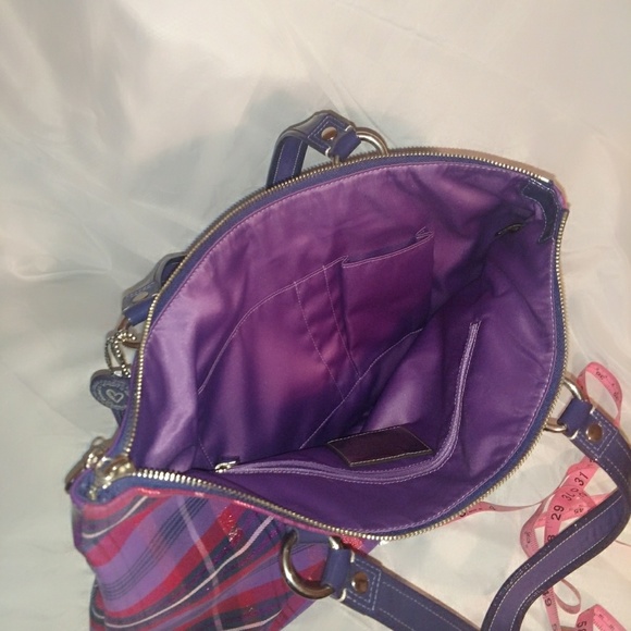 Coach Poppy Tartan Plaid Glam Handbag - Picture 4 of 6